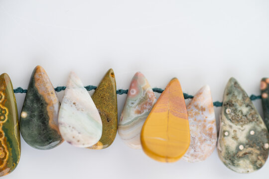 Close up of Teardrop Shaped Kambaby Ocean Jasper