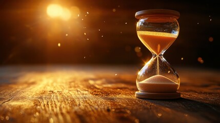 Falling sands enchanted realm ultra realistic art surreal environment close-up view hourglass concept