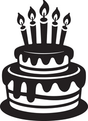 playful cartoon birthday cake filled vector sticker design