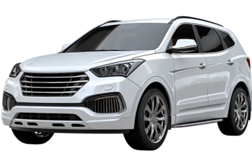  suv car in white color, isolated on a transparent background