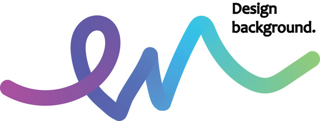 continuous flowing line logo design with purple blue green gradient and modern typography for creative branding