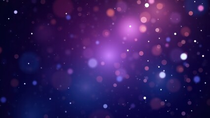 Purple pink bokeh lights glowing softly across dark cosmic background with copyspace, concept of night club, romantic evening, fantasy backdrop