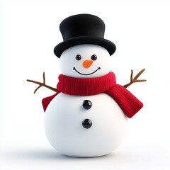 cute snowman with carrot nose
