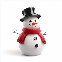 cute snowman with carrot nose