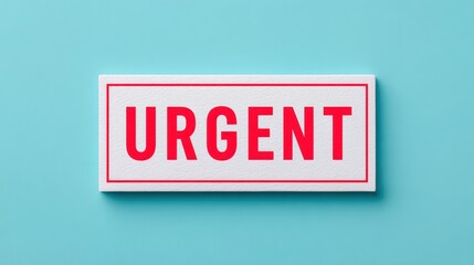 Breaking News Banner, Sign displaying the word "URGENT" in bold red letters.