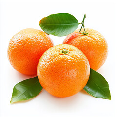 ripe tangerines with leaves