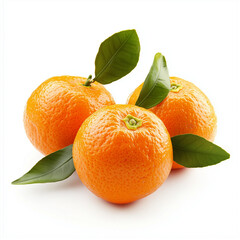 ripe tangerines with leaves