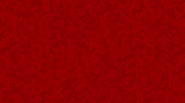 Abstract dark red animation with dynamic geometric textures that shift and move fluidly across the surface. The small polygonal shapes create a subtle organic rhythm.