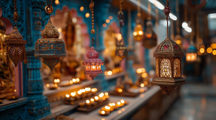 candle in temple in the night
