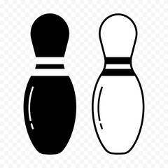 Bowling pins, design elements for active recreation and sports.