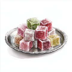 Turkish delight lokum cubes