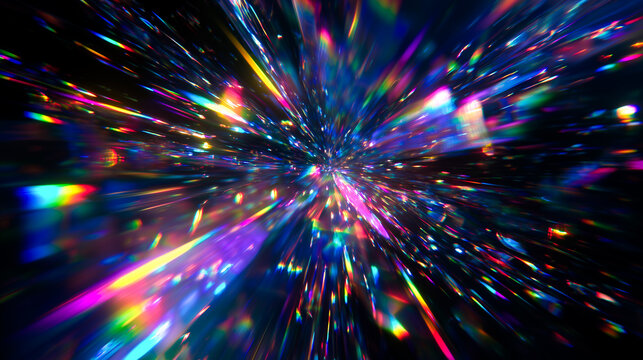 虹色に輝くプリズム光の抽象背景