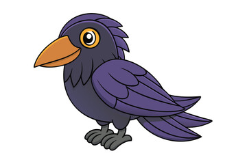 Charming cartoon crow, a delightful illustration