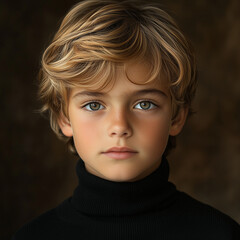 boy wearing a black turtleneck