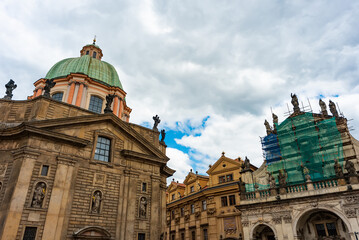 Obraz premium Historic Baroque Basilica of Saint Francis in Prague.