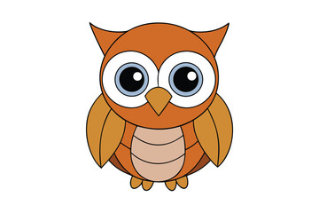 Cute cartoon owl, vector illustration