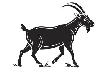 Obraz premium Flat goat icon minimalist design set