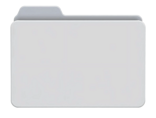 Grey folder icon isolated on transparent background