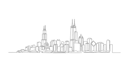 Urban Silhouette: A minimalistic outline of a modern city skyline. This piece captures the essence of urban architecture.