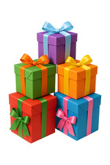 Fototapeta premium Colorful Present Towers, Festive Gift Piles high quality Realistic image.