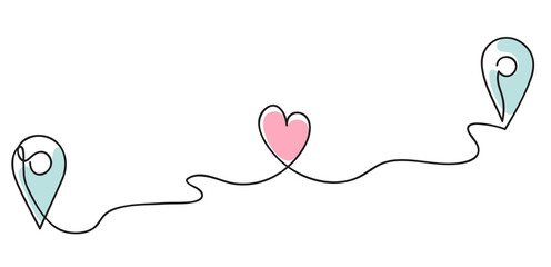 Traffic route between two loving people