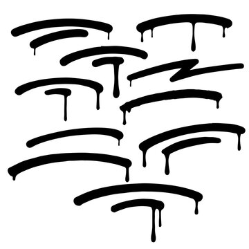 Dripping swash graffiti element vector, street art underline accent with paint drip texture, handmade tag brush stroke, urban lettering decoration for typography, mural, and sticker design