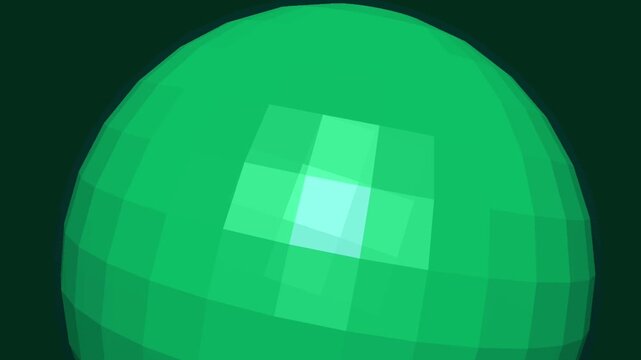 Dynamic green sphere pulsing with vibrant light, representing innovation and technology.