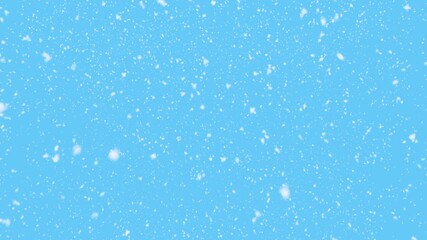 White snow overlay layer isolated on blue background. Snowflakes and snowfall for Christmas and holiday design. 4k Seamless loop - Powered by Adobe