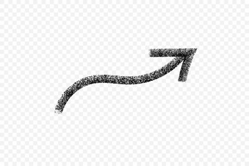 hand-drawn charcoal arrow pointing upwards, symbolizing direction 