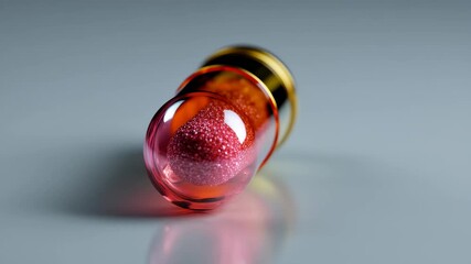 Futuristic Medical Pill Capsule with Magical Glowing Particles for Pharmaceutical Research. - Powered by Adobe