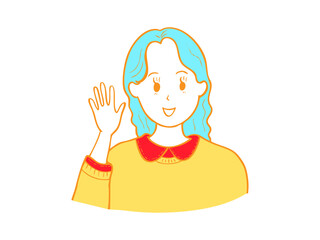 イラスト　女性　挿絵　素材