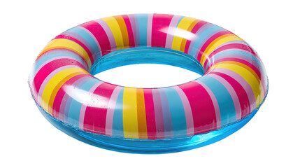 A Colorful swim inflatable ring or rubber ring isolated on white and transparent background, 