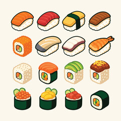 icon, Sushi Nigiri, Sushi Roll ,Salmon
