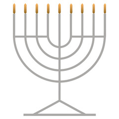 Menorah with candles vector illustration symbol of blue light web design concept © Mdsharaf