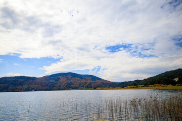 Abant lake and clouds in the autumn, Bolu