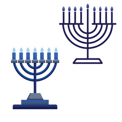 Hanukkah menorah with candles vector illustration is a clear symbol for religious web