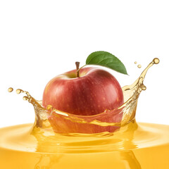 Fresh apple with apple juice splash on a white background (3).png