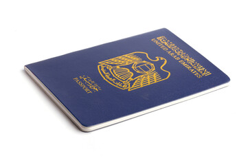 United Arab Emirates passport on a white background