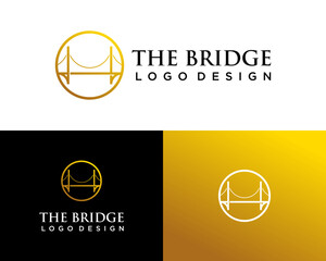 Logo design about the construction of a beautiful suspension bridge.

