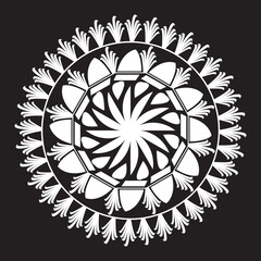 White color mandala vector flower line pattern design.