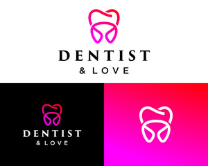 Logo design about dentist and love symbol.