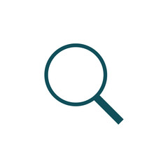 Simple magnifying glass icon representing search and discovery isolated on transparent background