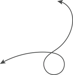 Dual sided Hand drawn curve line arrow. Double side curved outline arrows set. two side Wavy line arrow collection. zigzag arrows