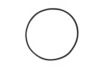 Hand drawing black circle outline on transparent background, a simple minimalist design element