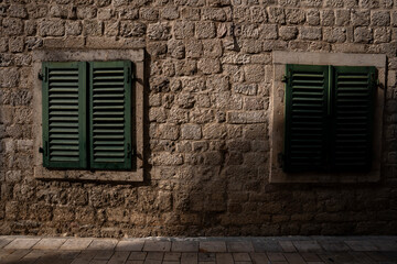 window in the old brick wall