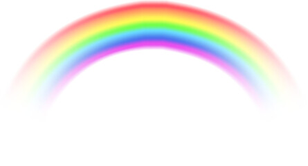 Rainbow Shape arch realistic isolated on white transparent background. Colorful light and bright design element. Symbol of rain, sky, clear, nature. rainbow with transparent effect