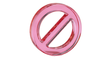 A sign not allowed  render icons in cartoon plastic style minimal isolated on transparent white background