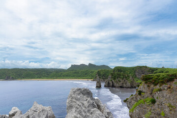 Littoral Cap Hedo &agrave; Okinawa, Japon
