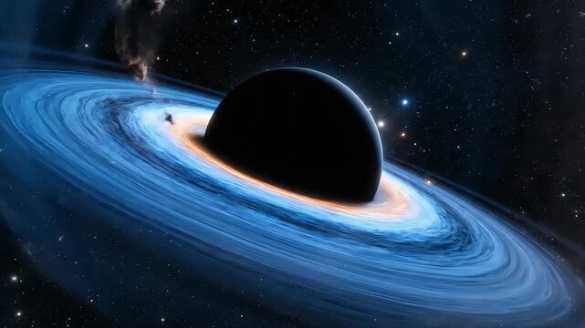 Black hole accretion disk rotating in space