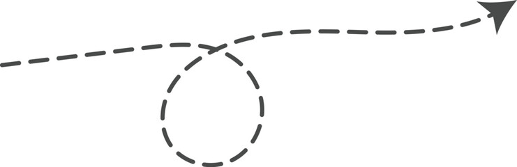 Hand drawn curve dotted line arrow. curved Dashed outline arrows set. Wavy dot line arrow collection. zigzag arrows